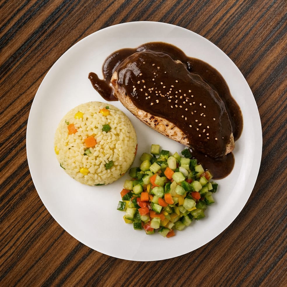 Pollo con mole poblano.