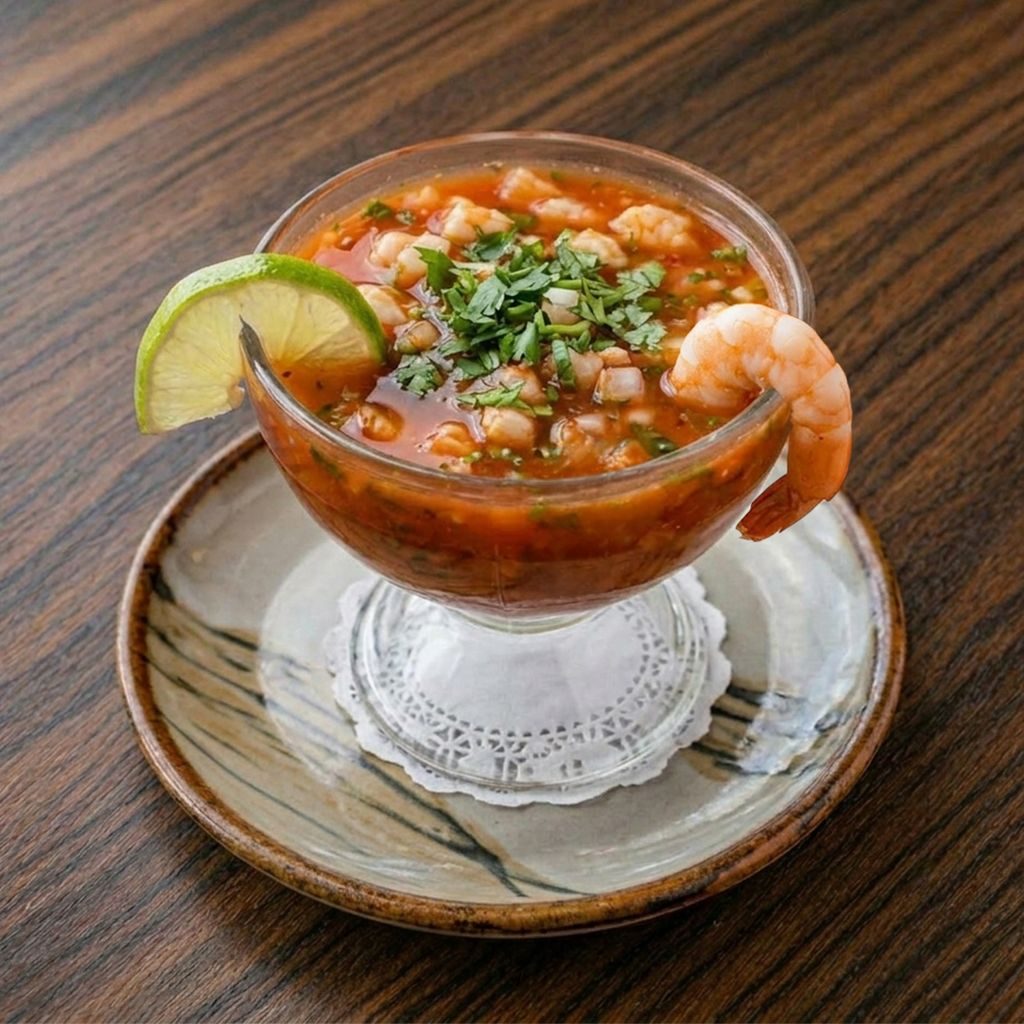 Coctel de camaron o de pulpo.